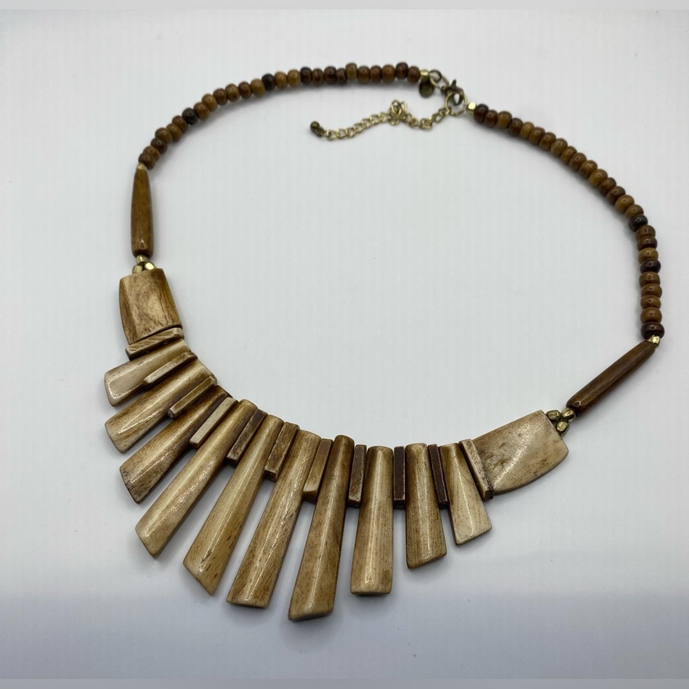 Charming Charlie Faux Bone Bohemian Tribal Necklace